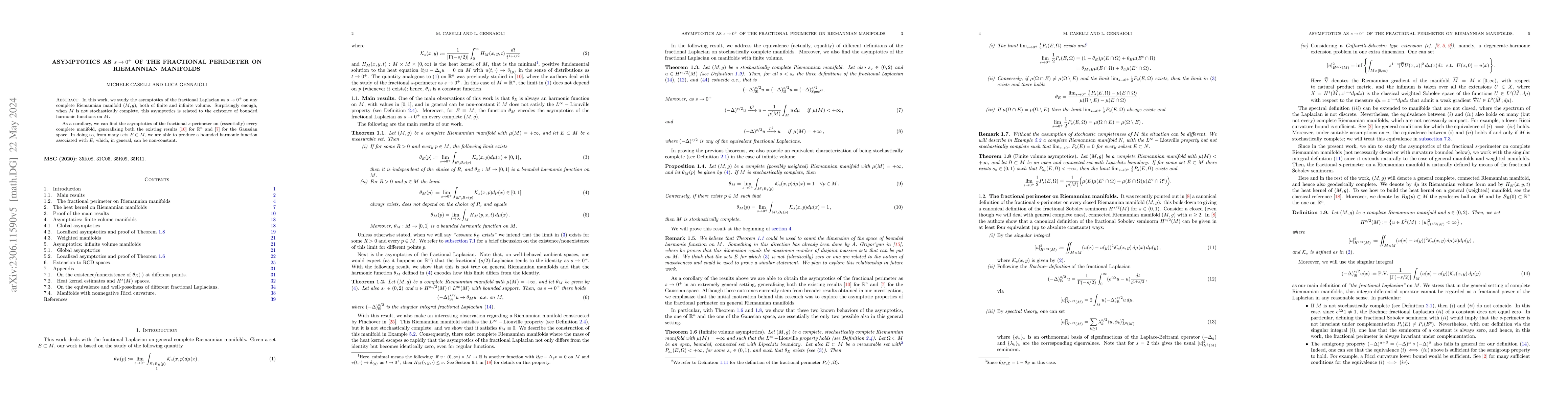 Thumbnail for Asymptotics as $s \to 0^+$ of the fractional perimeter on Riemannian
  manifolds