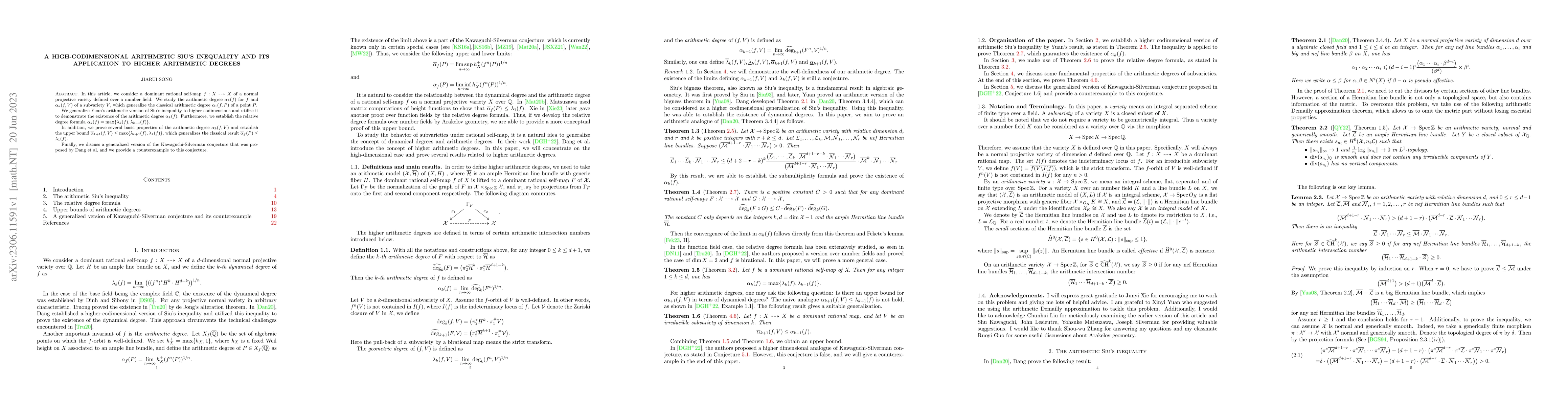 Thumbnail for A high-codimensional arithmetic Siu's inequality and its application to
  higher arithmetic degrees