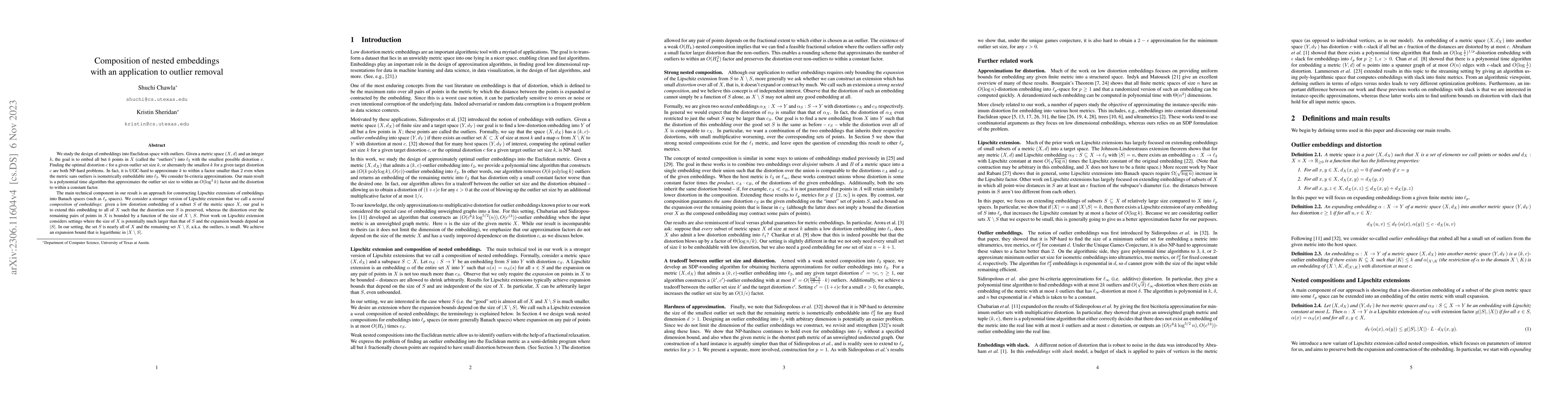 Thumbnail for Composition of nested embeddings with an application to outlier removal