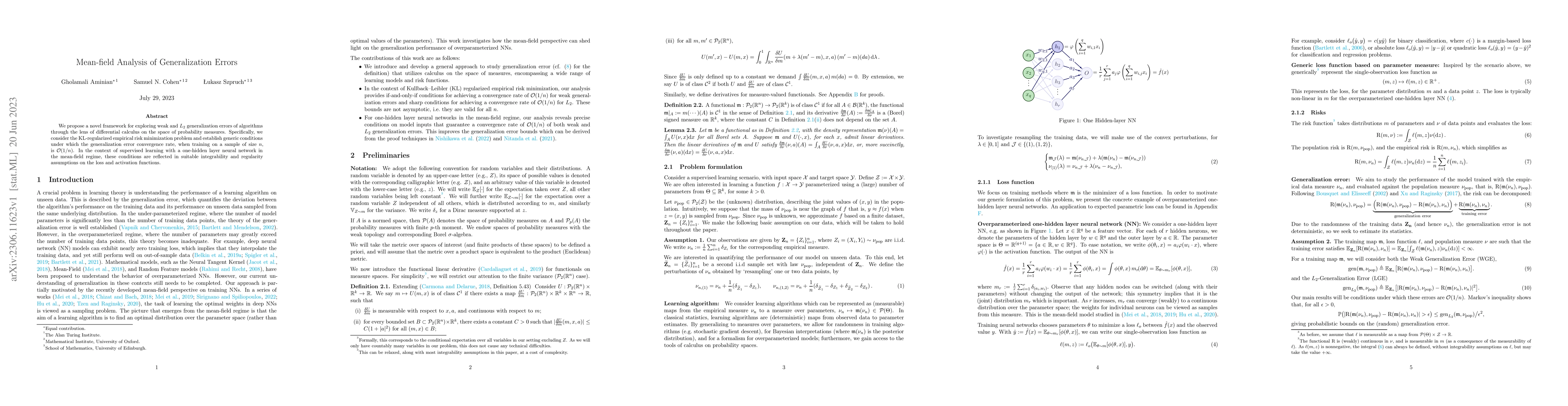 Thumbnail for Mean-field Analysis of Generalization Errors