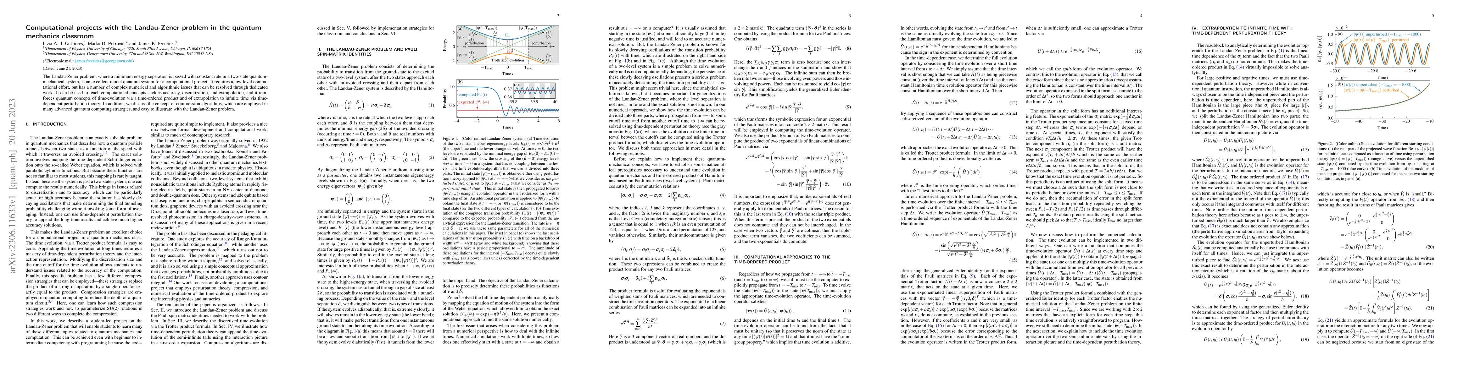 Thumbnail for Computational projects with the Landau-Zener problem in the quantum
  mechanics classroom