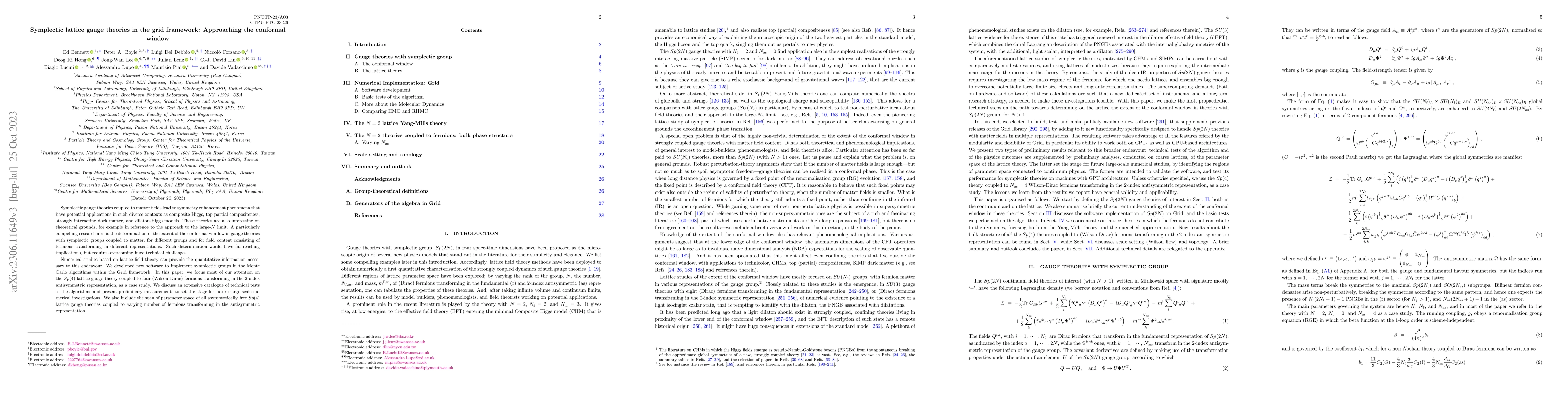 Thumbnail for Symplectic lattice gauge theories on Grid: approaching the conformal
  window