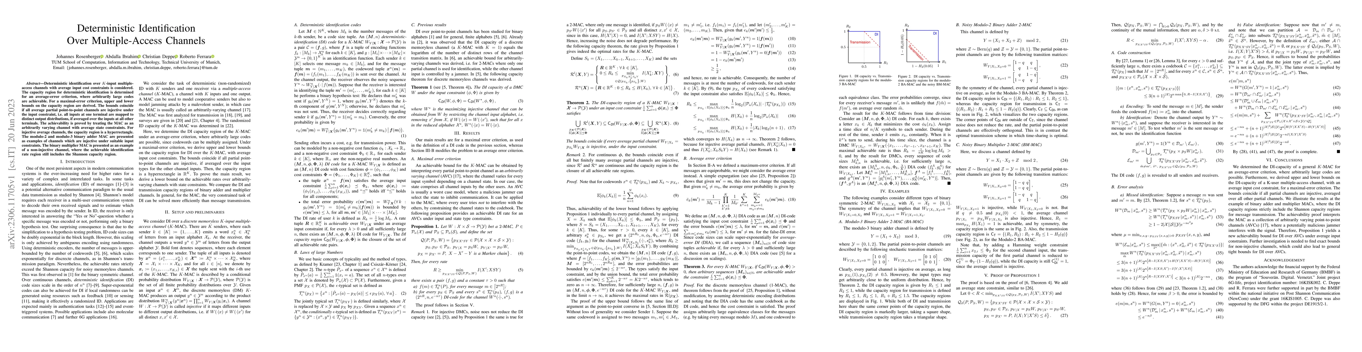 Thumbnail for Deterministic Identification Over Multiple-Access Channels