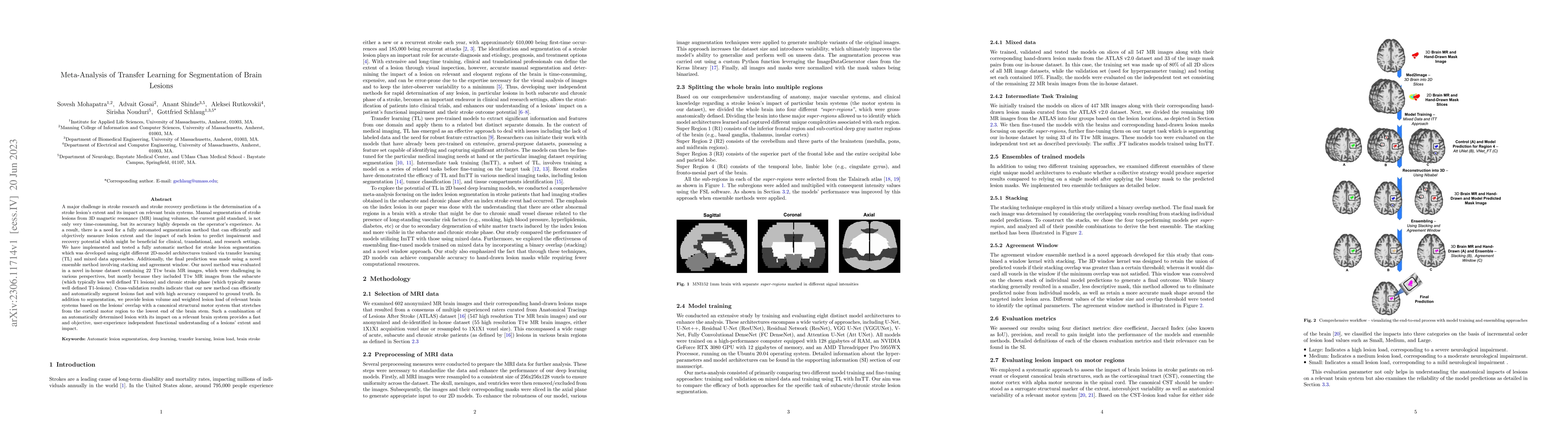 Thumbnail for Meta-Analysis of Transfer Learning for Segmentation of Brain Lesions
