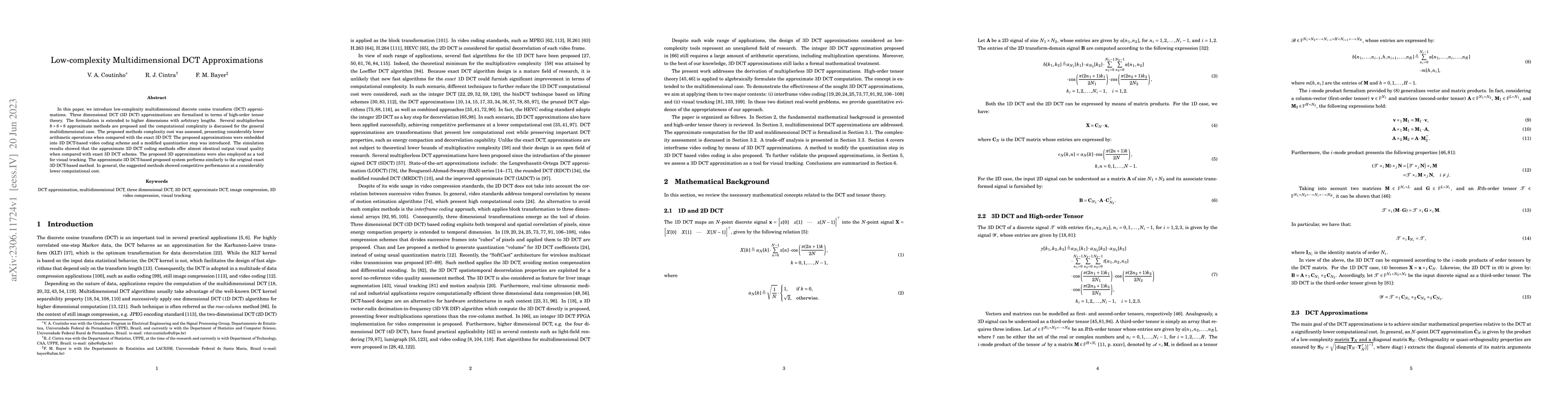 Thumbnail for Low-complexity Multidimensional DCT Approximations