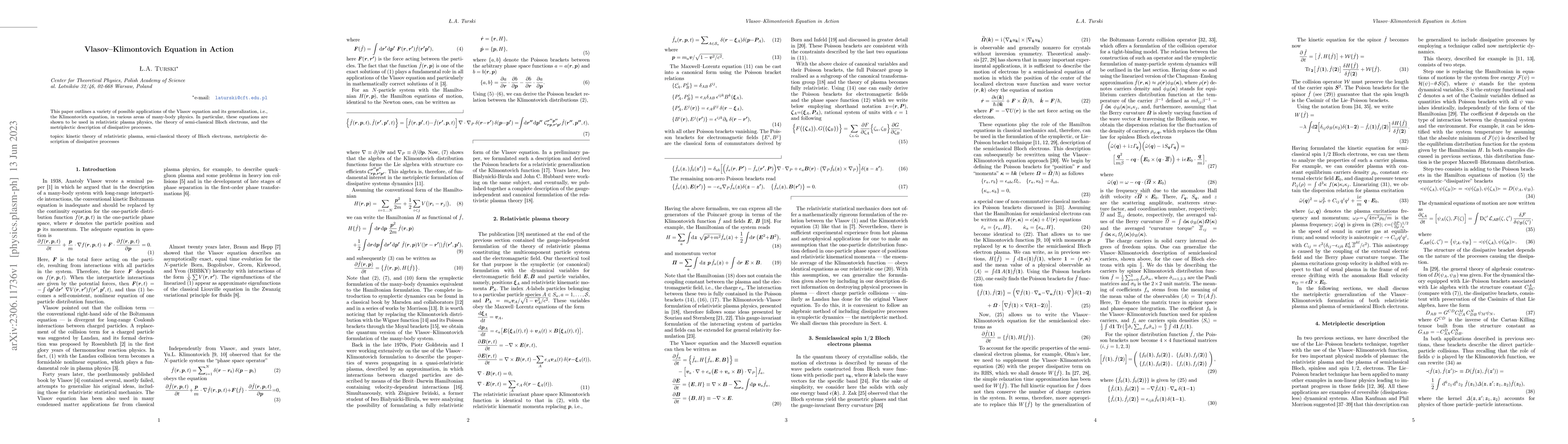 Thumbnail for Vlasov-Klimontovich Equation in Action
