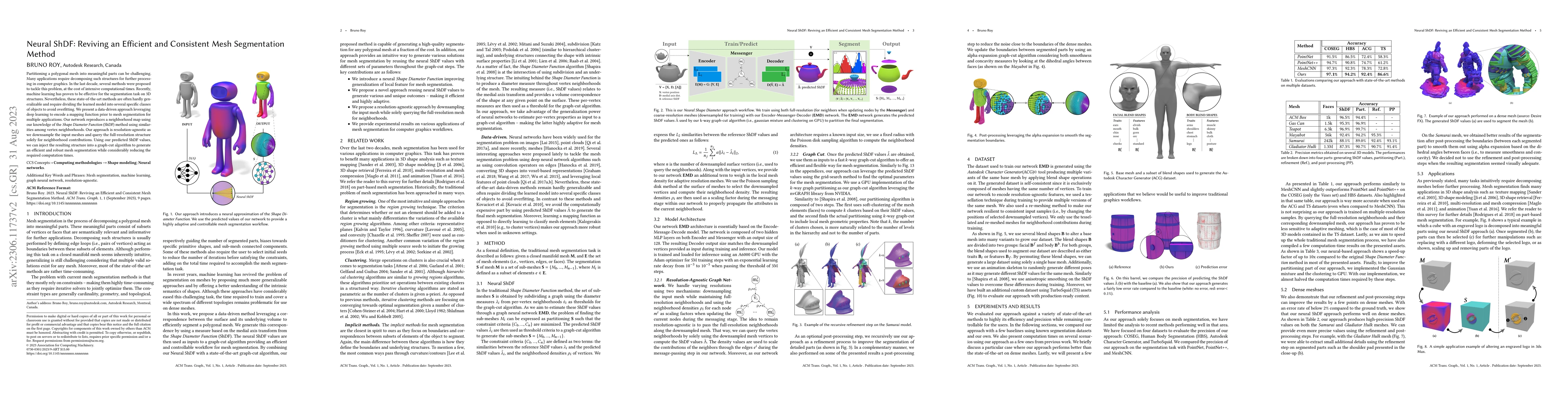 Thumbnail for Neural ShDF: Reviving an Efficient and Consistent Mesh Segmentation
  Method