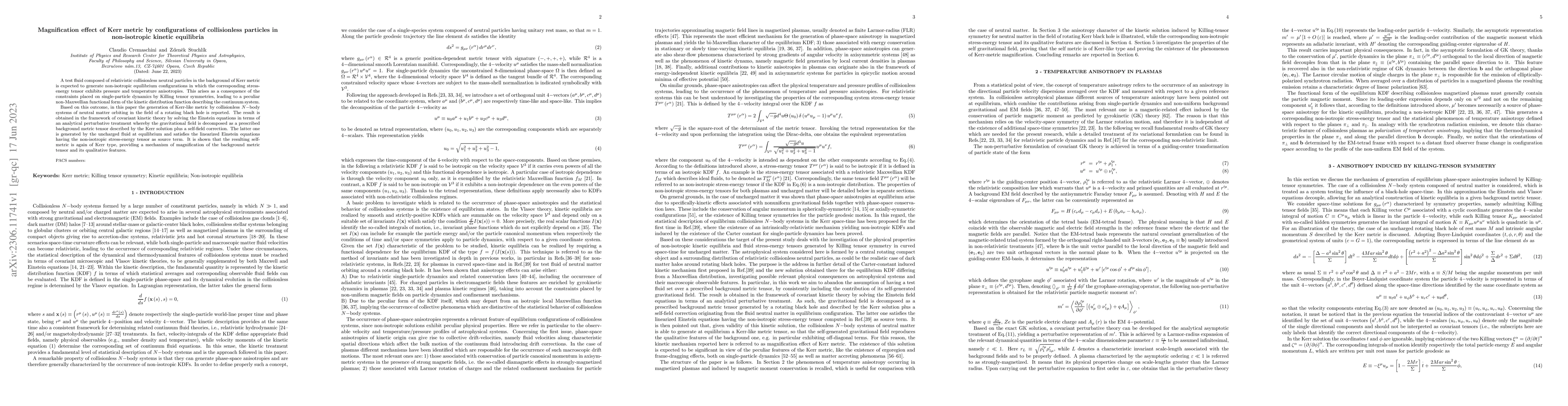Thumbnail for Magnification effect of Kerr metric by configurations of collisionless
  particles in non-isotropic kinetic equilibria