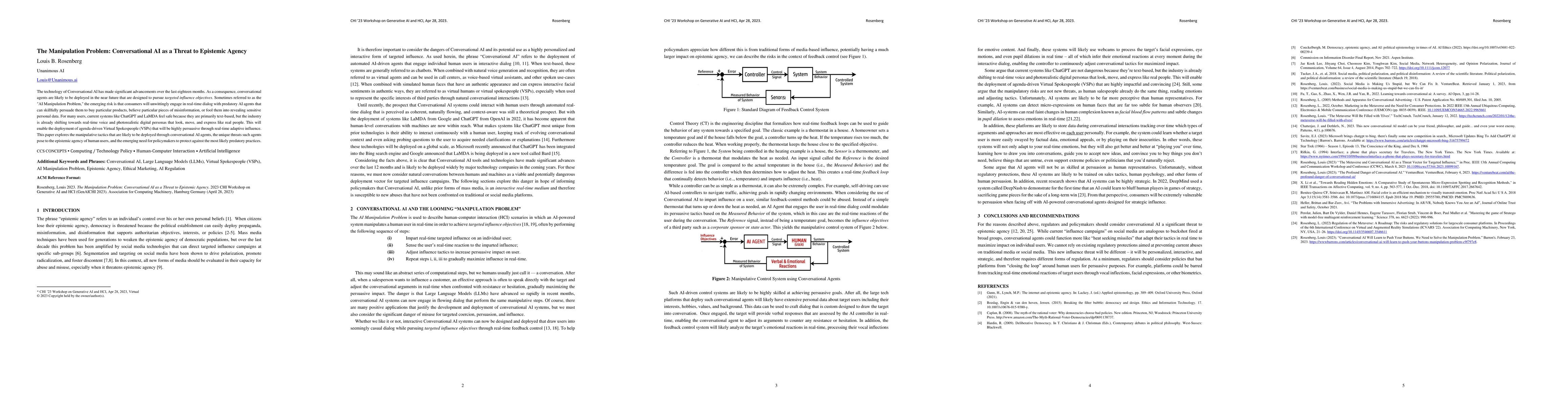 Thumbnail for The Manipulation Problem: Conversational AI as a Threat to Epistemic
  Agency