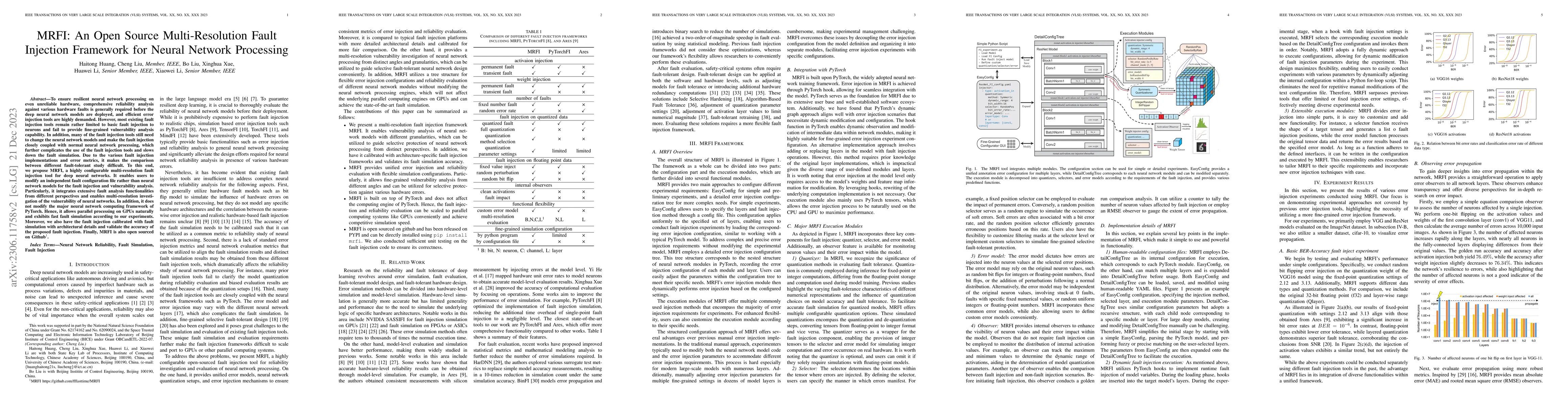 Thumbnail for MRFI: An Open Source Multi-Resolution Fault Injection Framework for
  Neural Network Processing