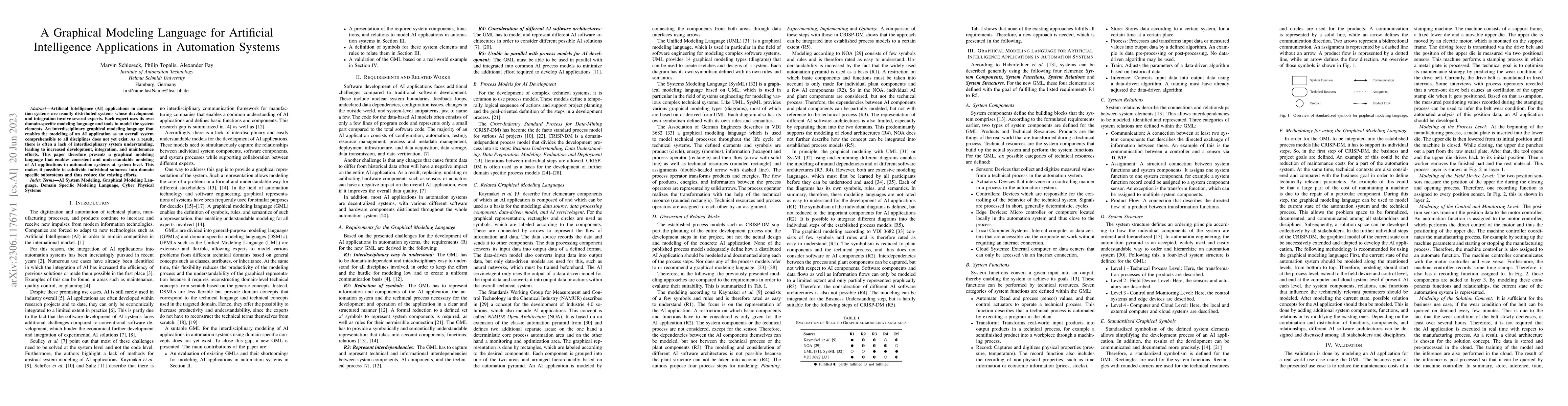 Thumbnail for A Graphical Modeling Language for Artificial Intelligence Applications
  in Automation Systems