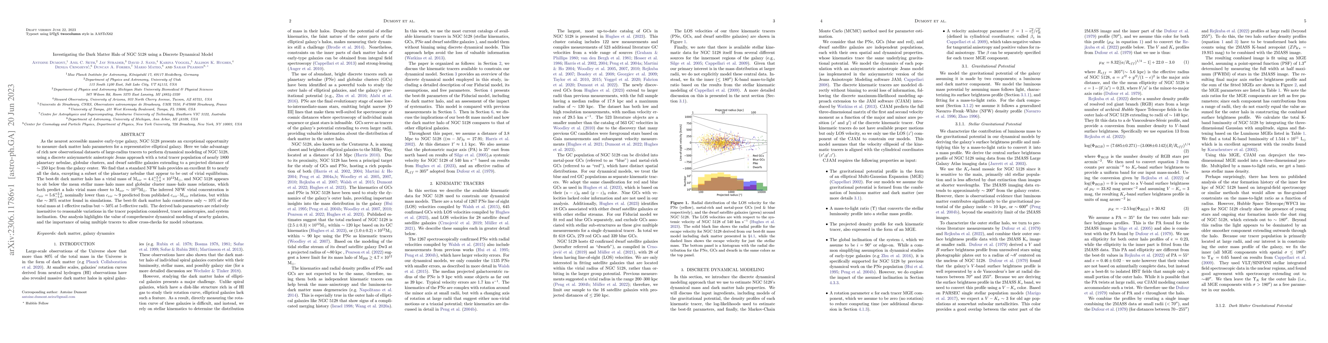 Thumbnail for Investigating the Dark Matter Halo of NGC 5128 using a Discrete
  Dynamical Model