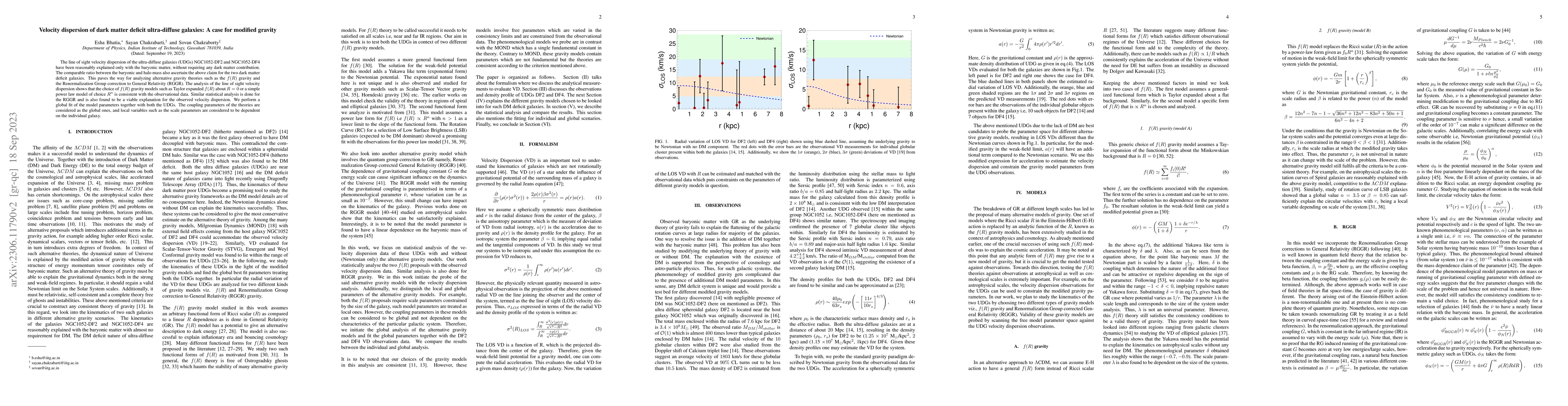 Thumbnail for Velocity dispersion of dark matter deficient ultra-diffuse galaxies: A
  case for modified gravity