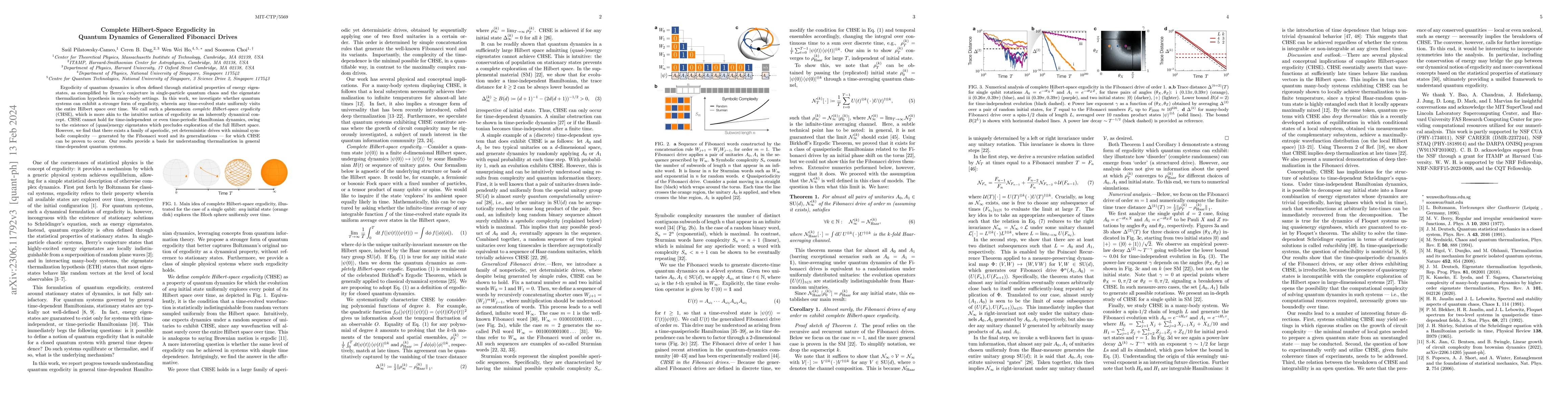 Thumbnail for Complete Hilbert-Space Ergodicity in Quantum Dynamics of Generalized
  Fibonacci Drives
