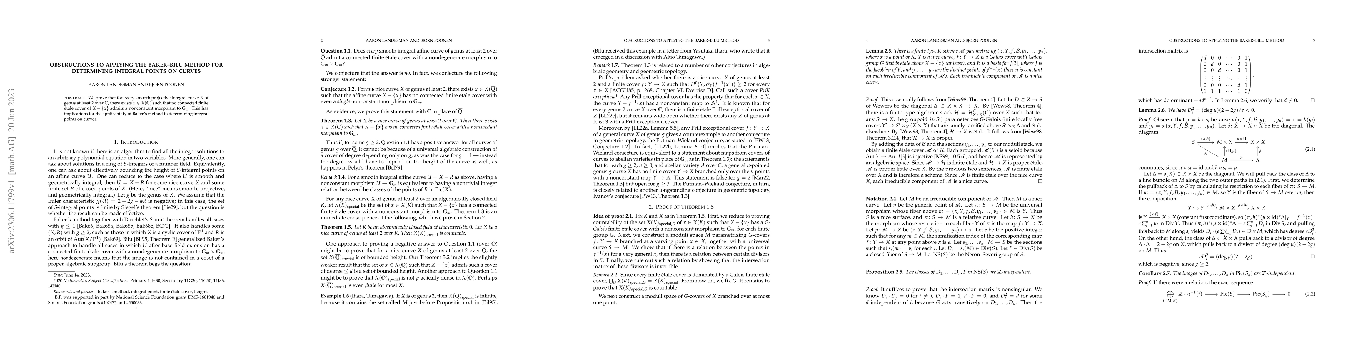 Thumbnail for Obstructions to applying the Baker--Bilu method for determining integral
  points on curves