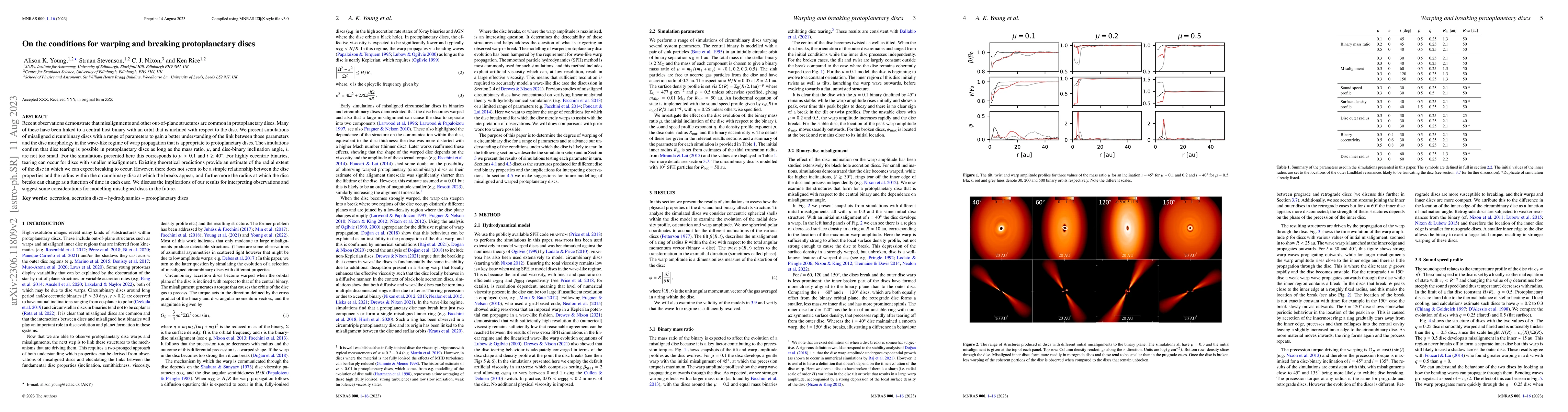 Thumbnail for On the conditions for warping and breaking protoplanetary discs