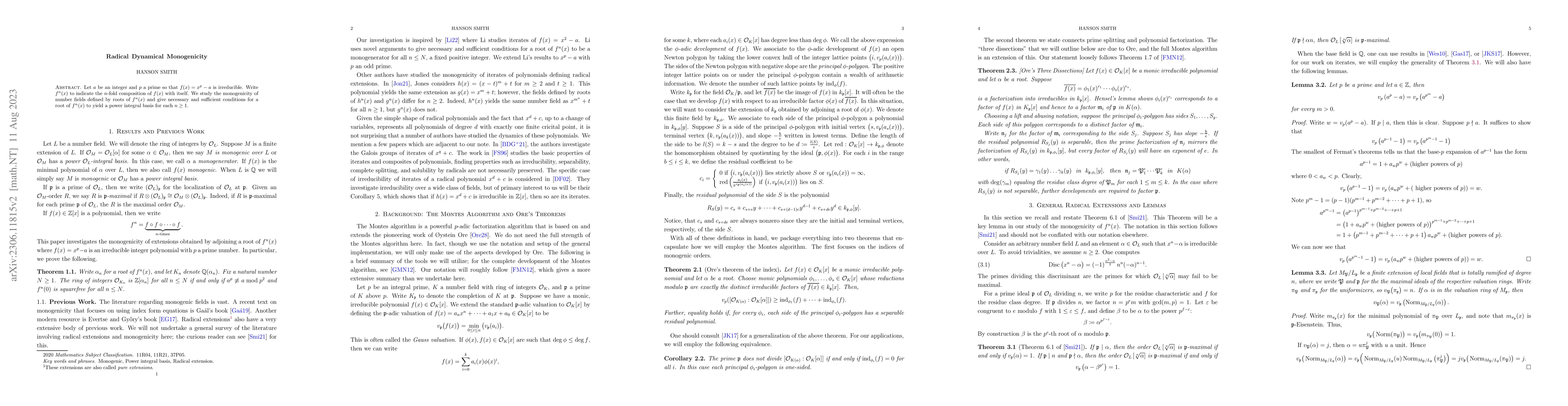 Thumbnail for Radical Dynamical Monogenicity