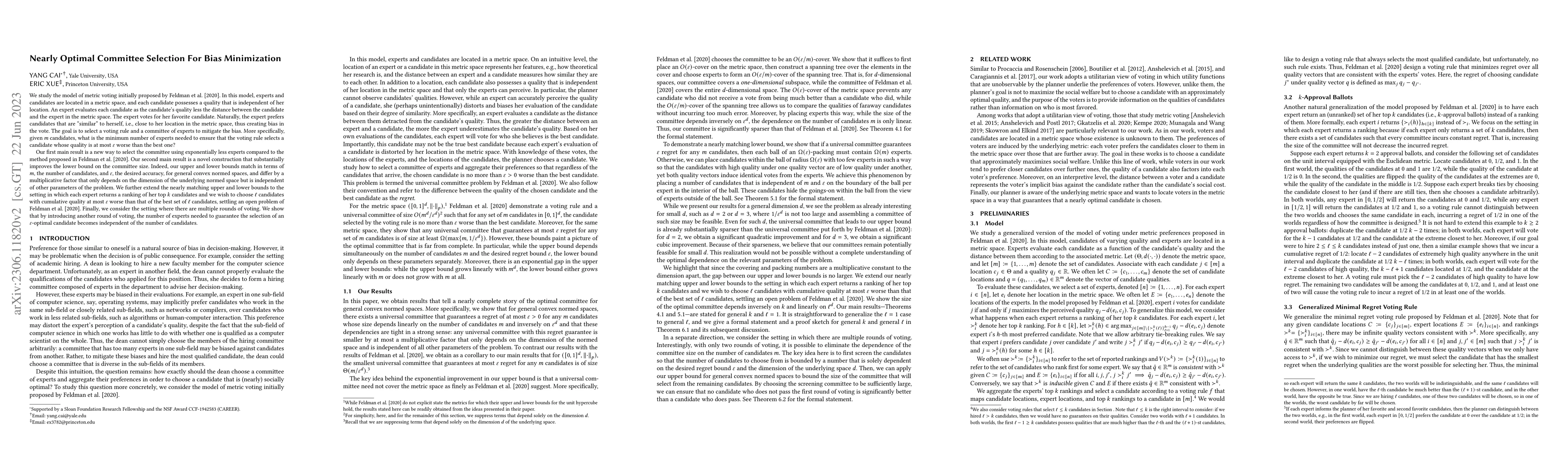 Thumbnail for Nearly Optimal Committee Selection For Bias Minimization