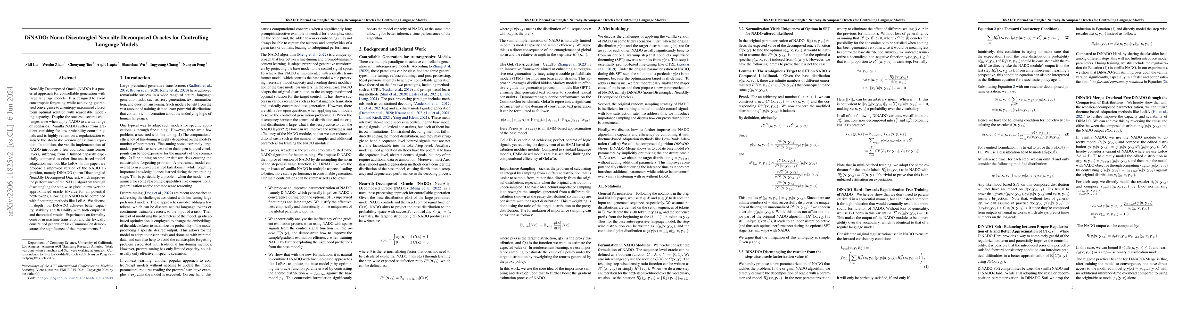 Thumbnail for DiNADO: Norm-Disentangled Neurally-Decomposed Oracles for Controlling
  Language Models