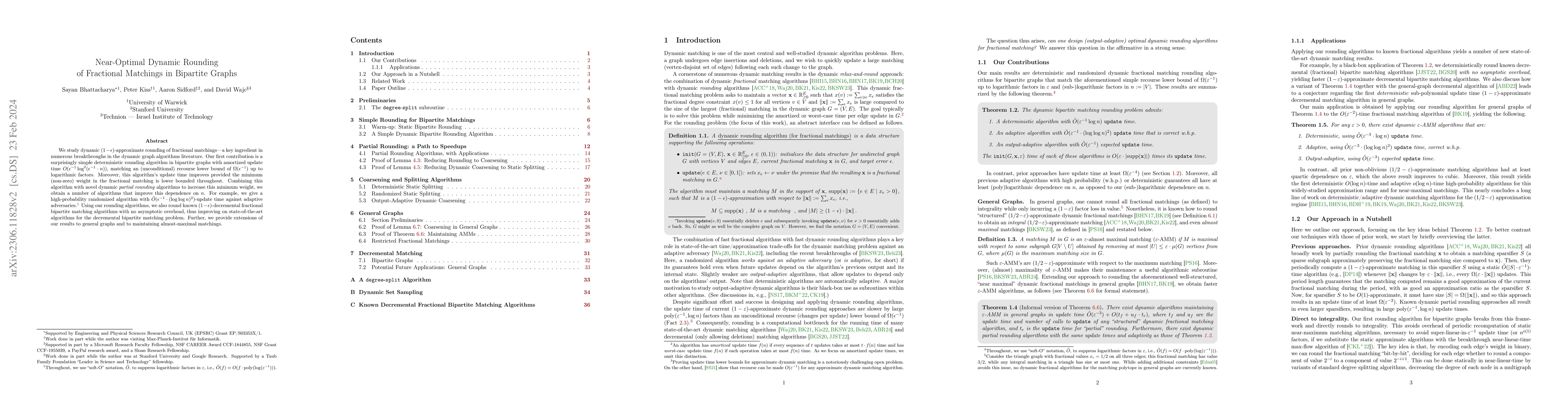 Thumbnail for Near-Optimal Dynamic Rounding of Fractional Matchings in Bipartite
  Graphs
