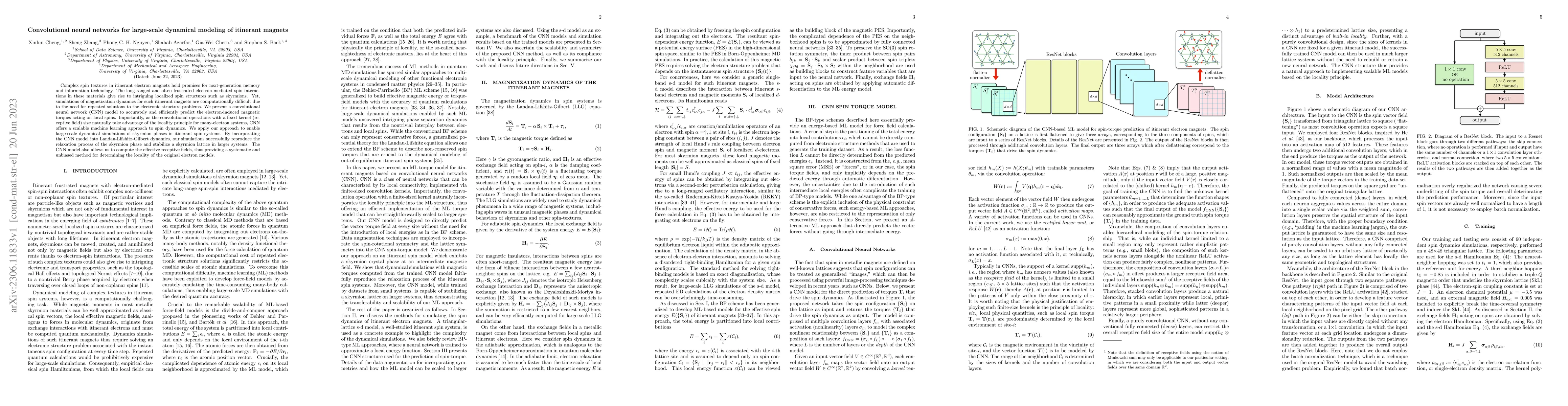 Thumbnail for Convolutional neural networks for large-scale dynamical modeling of
  itinerant magnets
