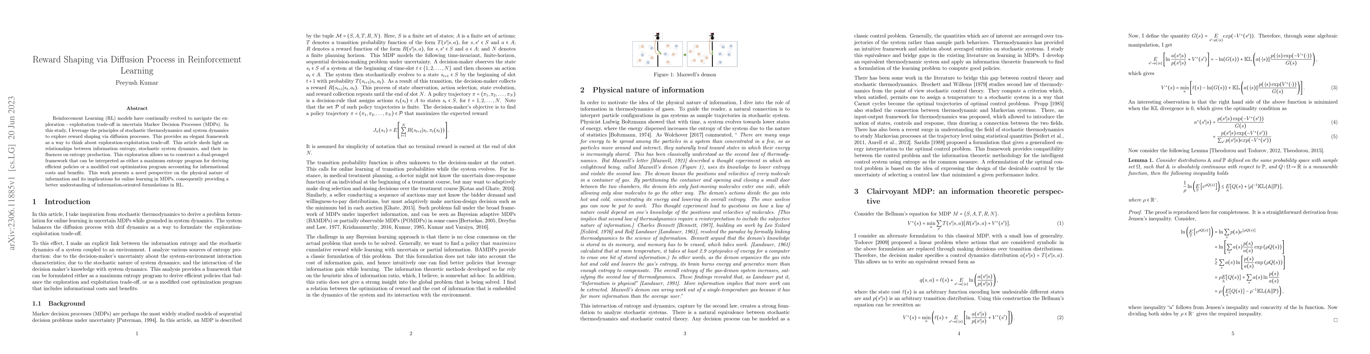 Thumbnail for Reward Shaping via Diffusion Process in Reinforcement Learning