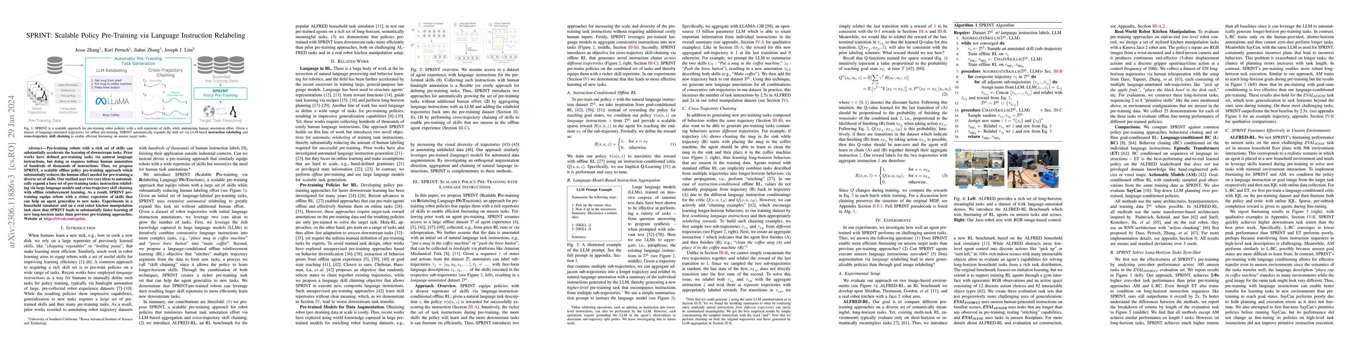 Thumbnail for SPRINT: Scalable Policy Pre-Training via Language Instruction Relabeling