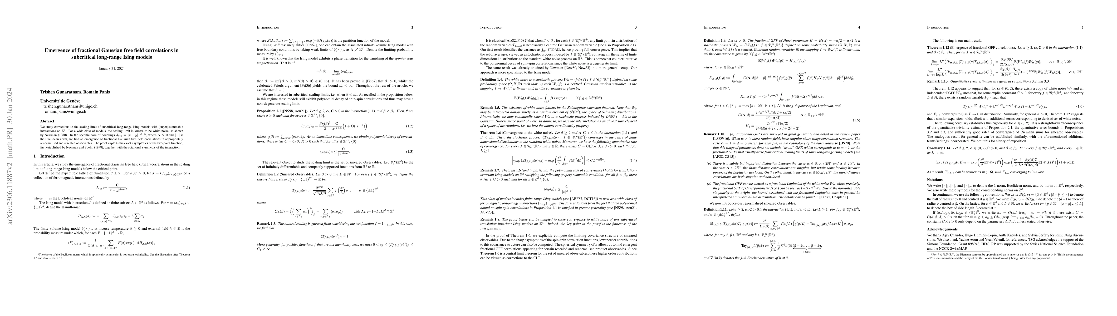 Thumbnail for Emergence of fractional Gaussian free field correlations in subcritical
  long-range Ising models