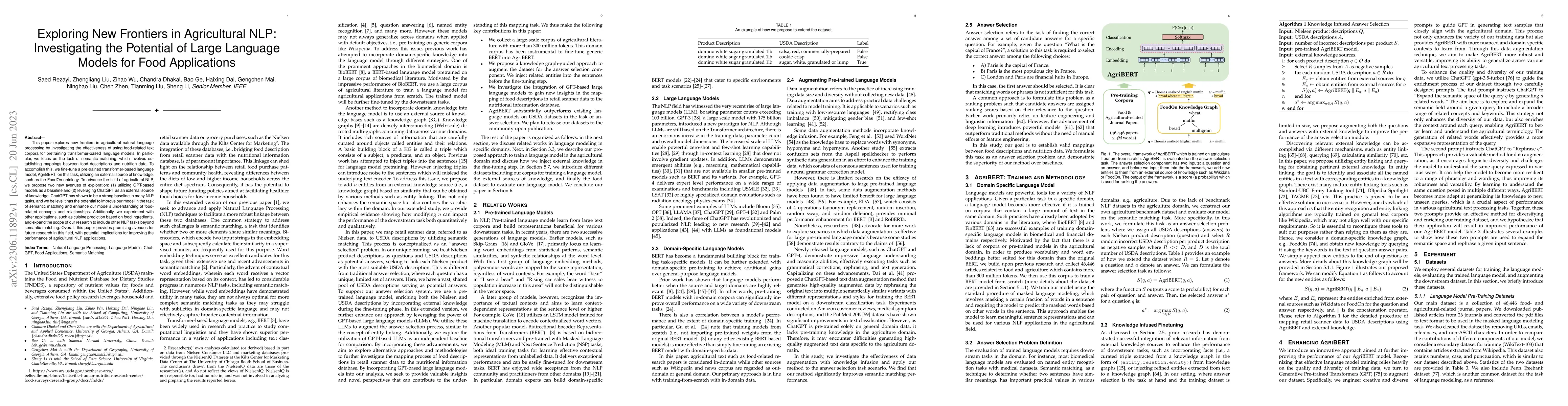 Thumbnail for Exploring New Frontiers in Agricultural NLP: Investigating the Potential
  of Large Language Models for Food Applications