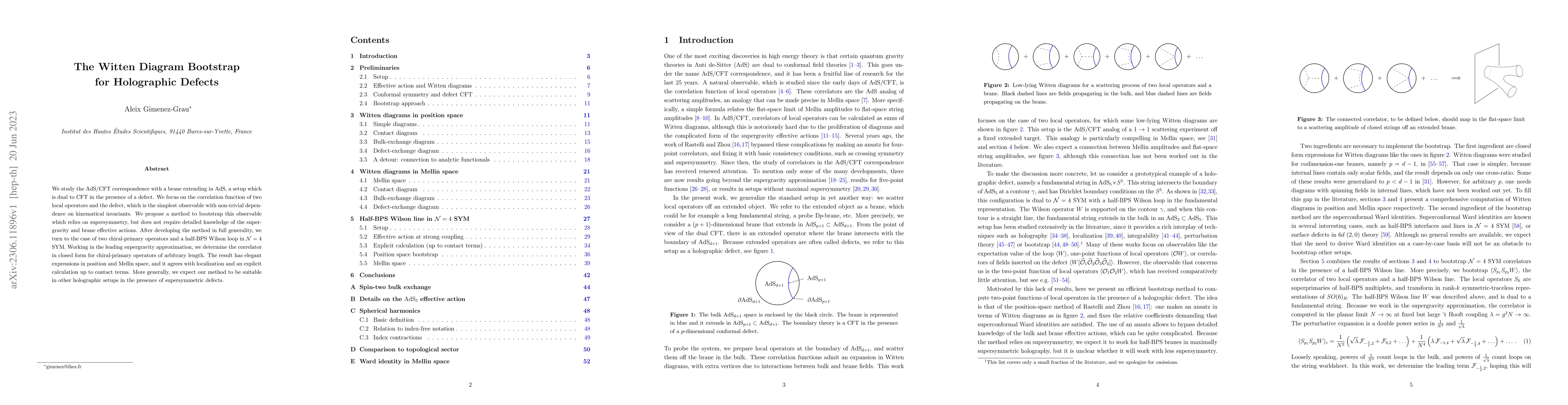 Thumbnail for The Witten Diagram Bootstrap for Holographic Defects