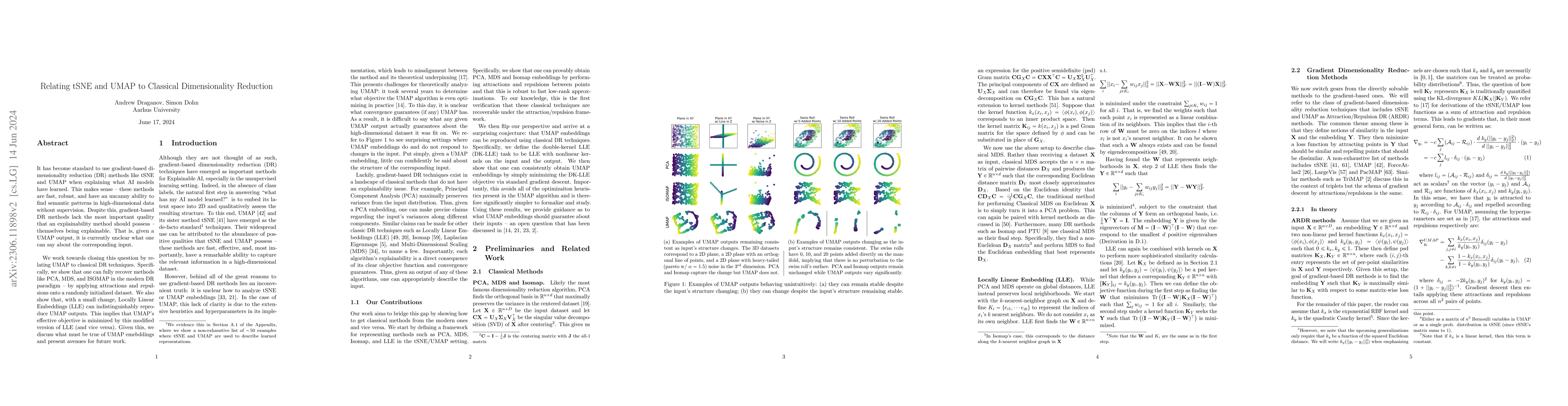 Thumbnail for Relating tSNE and UMAP to Classical Dimensionality Reduction