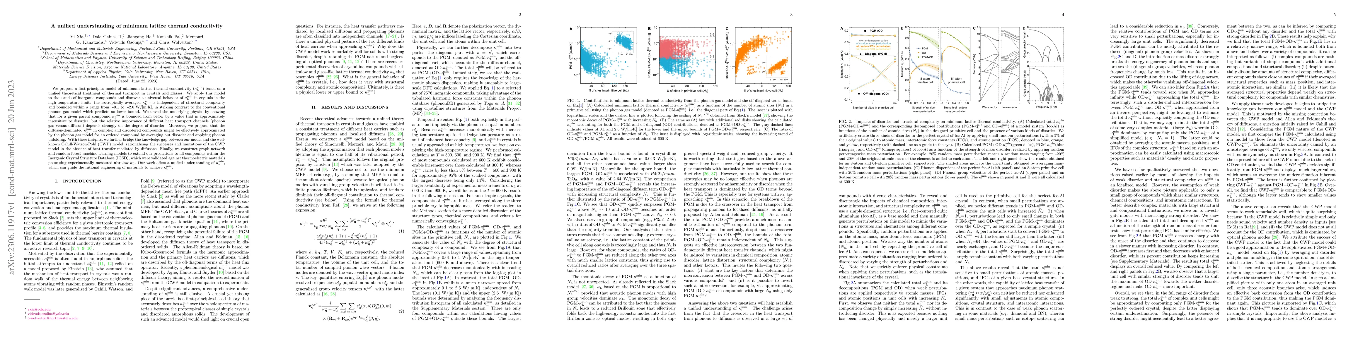 Thumbnail for A Unified Understanding of Minimum Lattice Thermal Conductivity