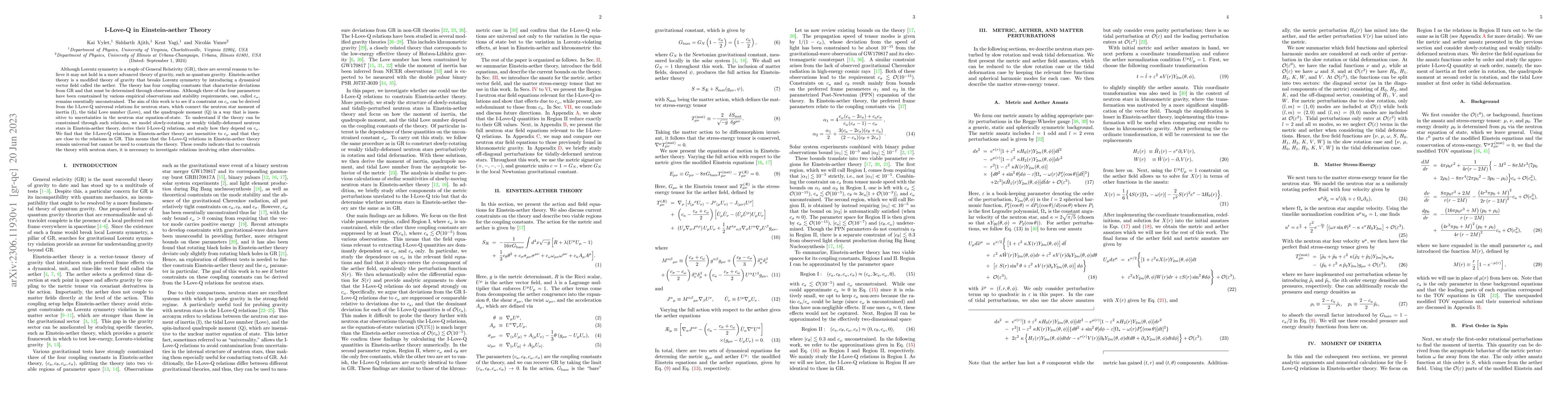 Thumbnail for I-Love-Q in Einstein-aether Theory