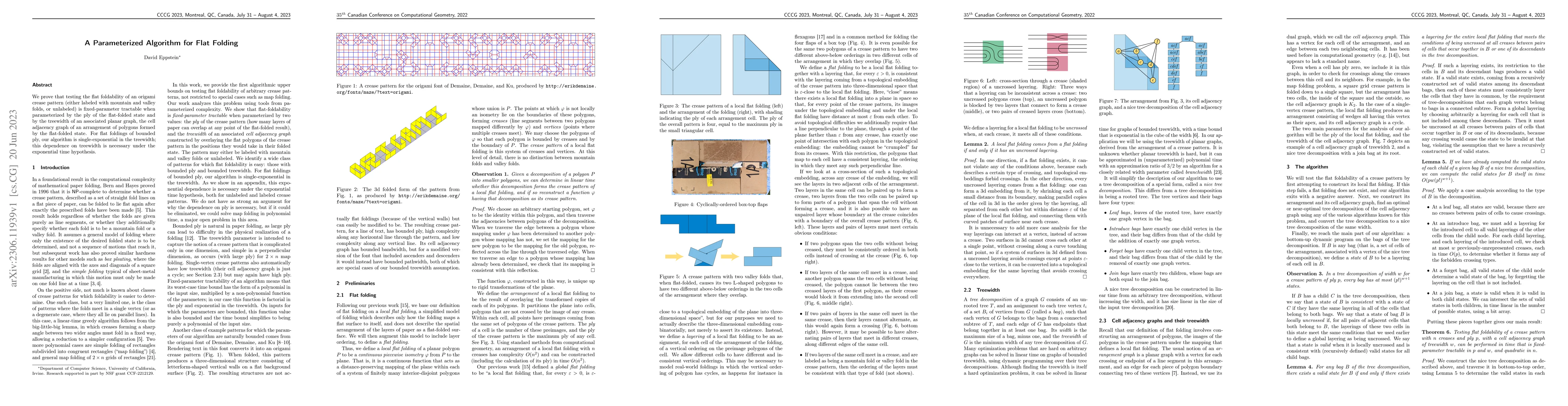 Thumbnail for A Parameterized Algorithm for Flat Folding