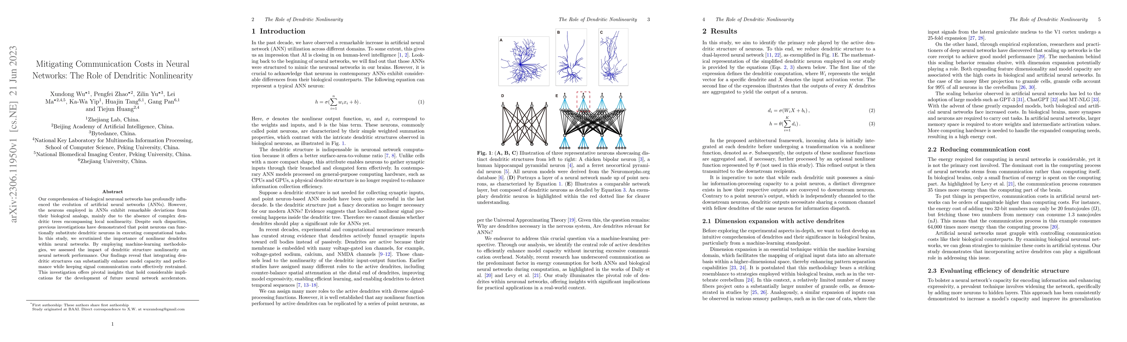 Thumbnail for Mitigating Communication Costs in Neural Networks: The Role of Dendritic
  Nonlinearity