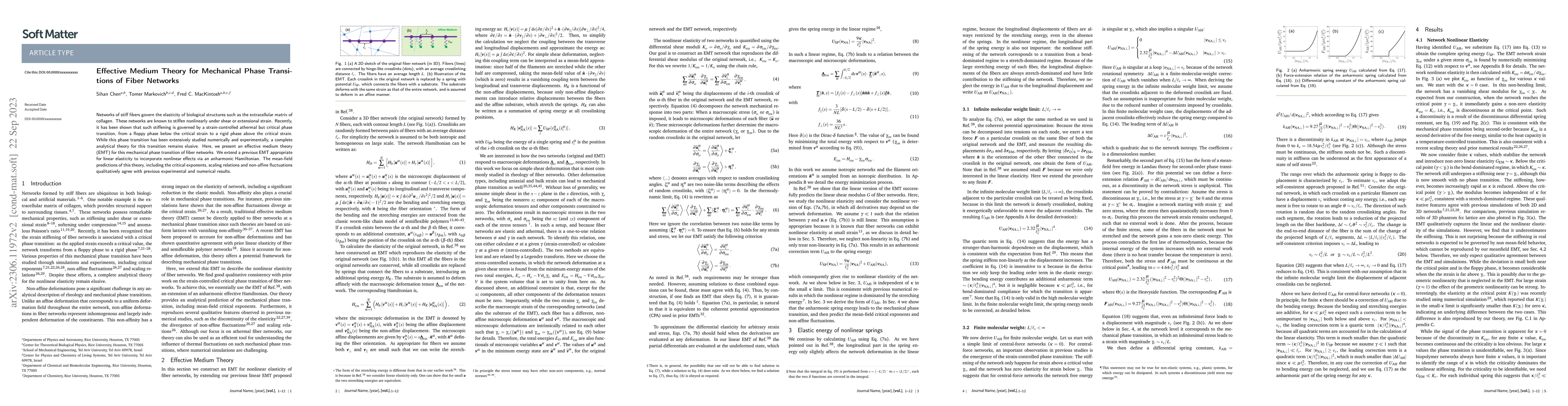 Thumbnail for Effective Medium Theory for Mechanical Phase Transitions of Fiber
  Networks