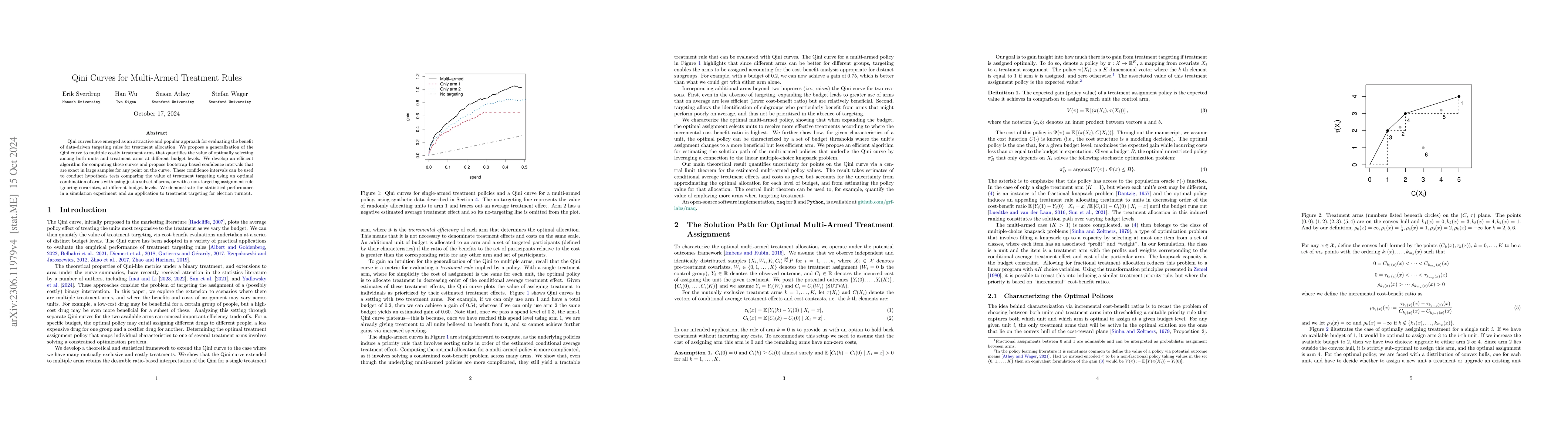 Thumbnail for Qini Curves for Multi-Armed Treatment Rules