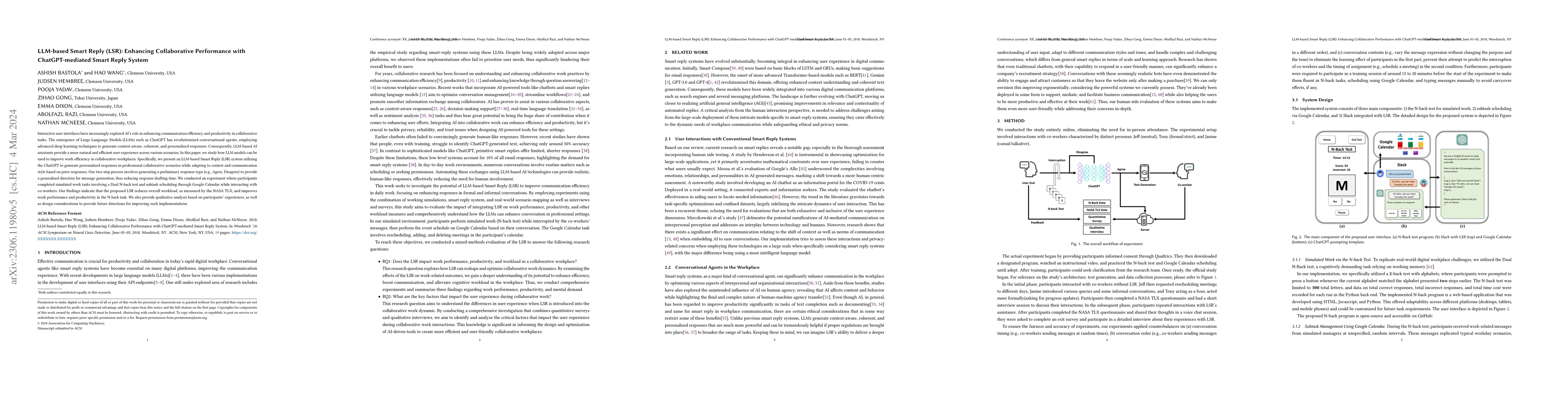 Thumbnail for LLM-based Smart Reply (LSR): Enhancing Collaborative Performance with
  ChatGPT-mediated Smart Reply System
