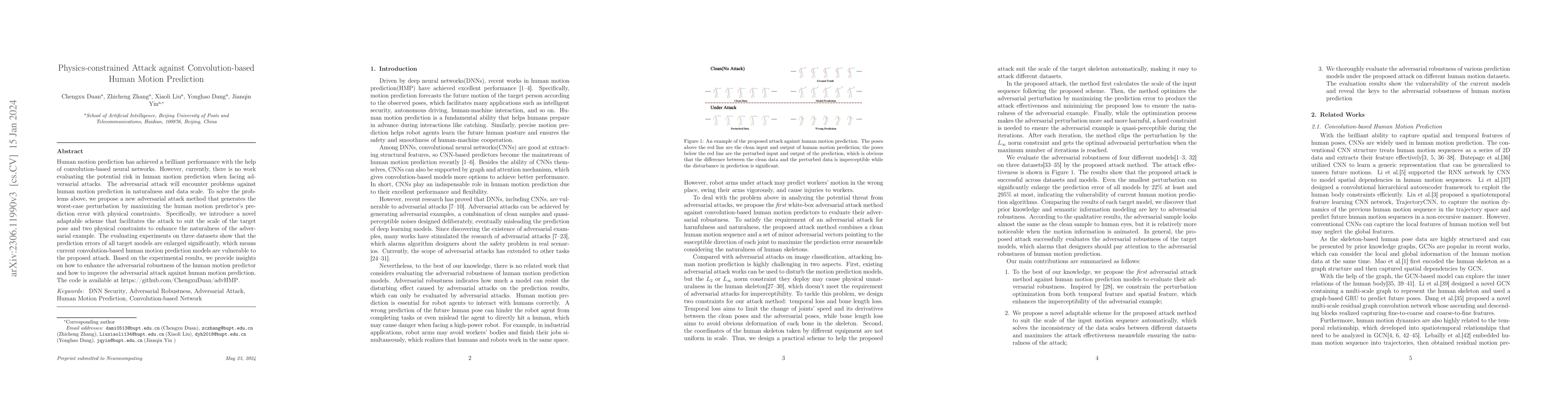 Thumbnail for Physics-constrained Attack against Convolution-based Human Motion
  Prediction