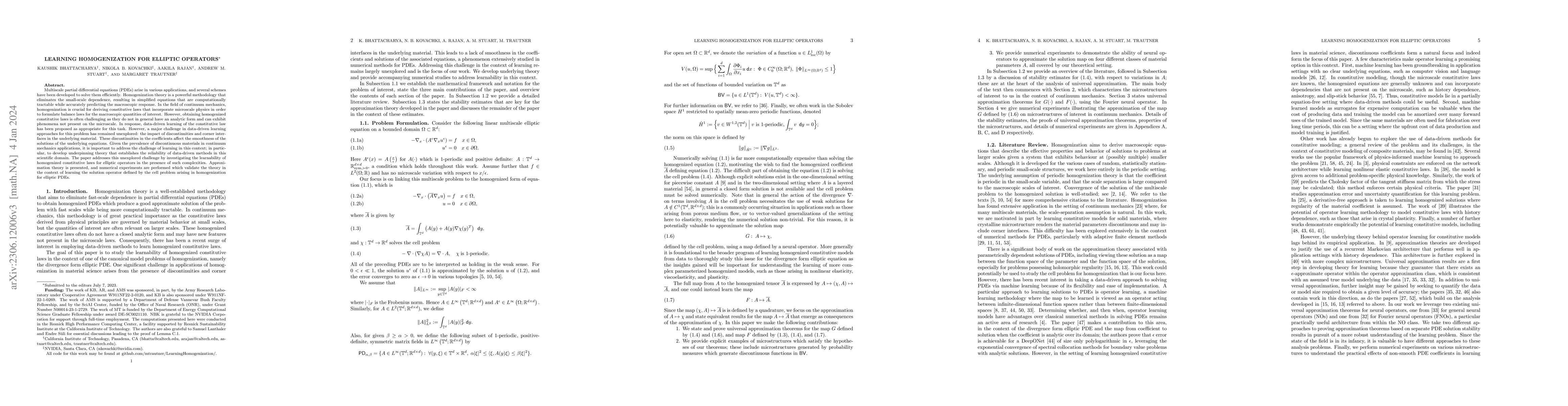Thumbnail for Learning Homogenization for Elliptic Operators