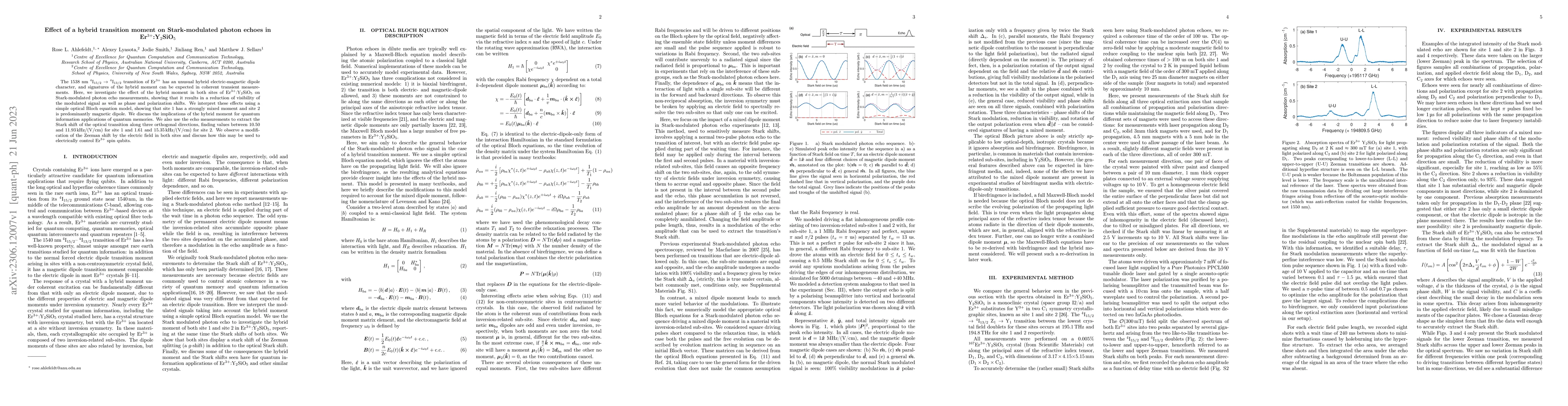 Thumbnail for Effect of a hybrid transition moment on Stark-modulated photon echoes in
  Er$^{3+}$:Y$_2$SiO$_5$