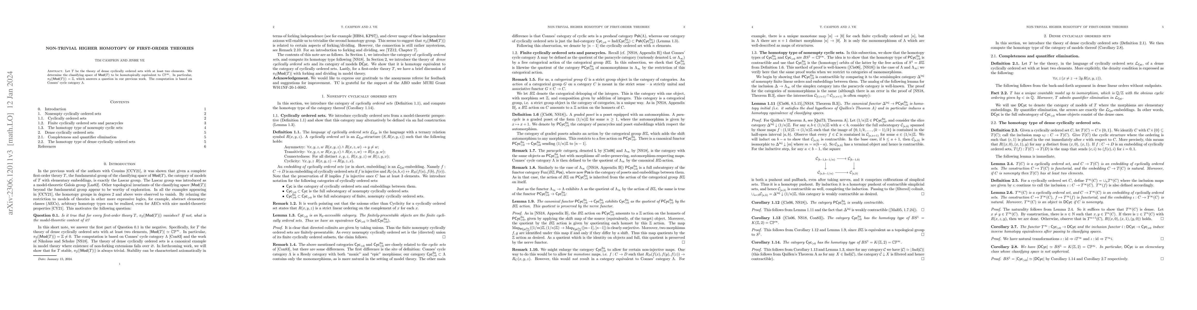 Thumbnail for Non-trivial higher homotopy of first-order theories
