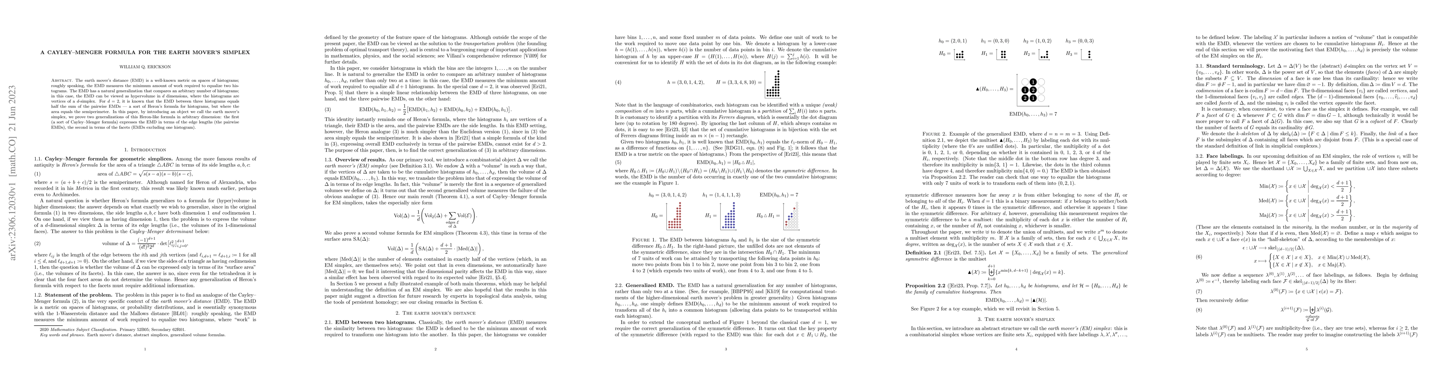 Thumbnail for A Cayley-Menger formula for the earth mover's simplex