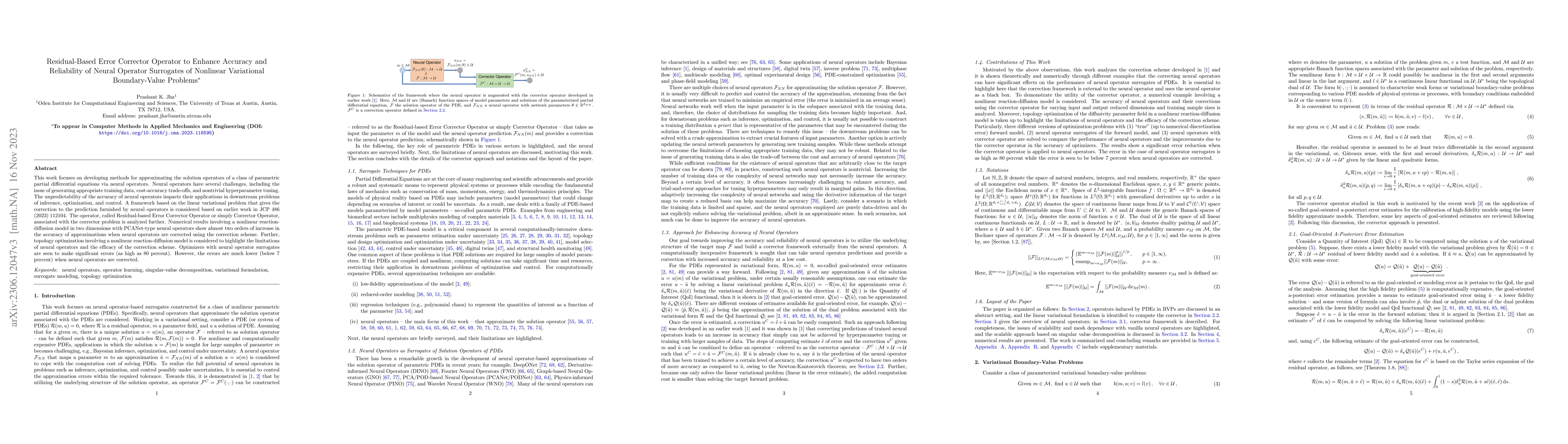 Thumbnail for Residual-Based Error Corrector Operator to Enhance Accuracy and
  Reliability of Neural Operator Surrogates of Nonlinear Variational
  Boundary-Value Problems