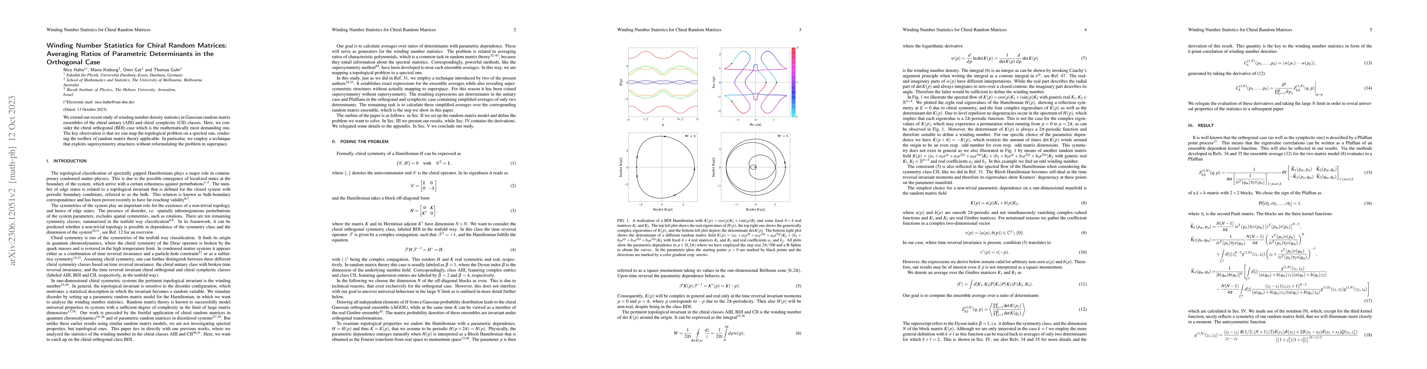 Thumbnail for Winding Number Statistics for Chiral Random Matrices: Averaging Ratios
  of Parametric Determinants in the Orthogonal Case