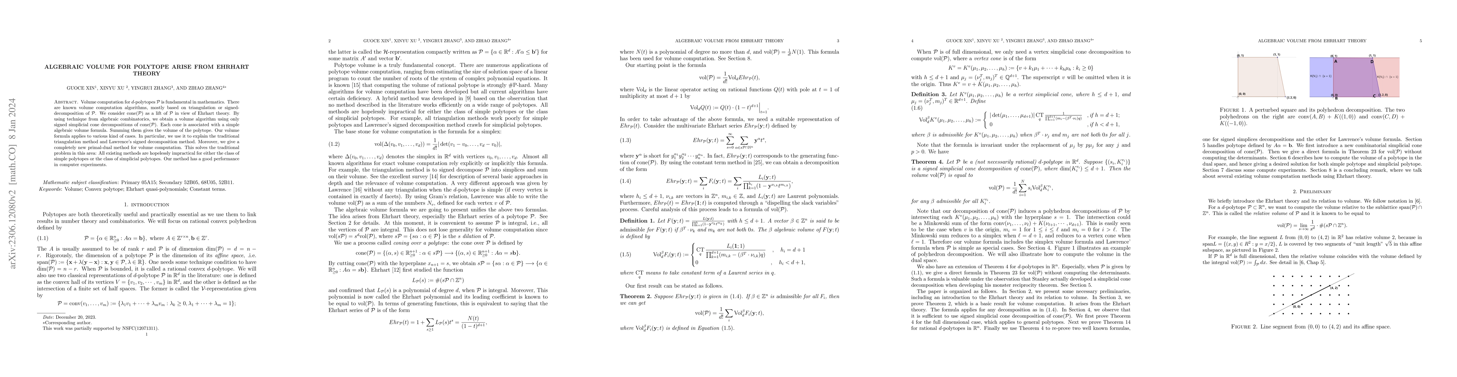 Thumbnail for Algebraic Volume for Polytope Arise from Ehrhart Theory