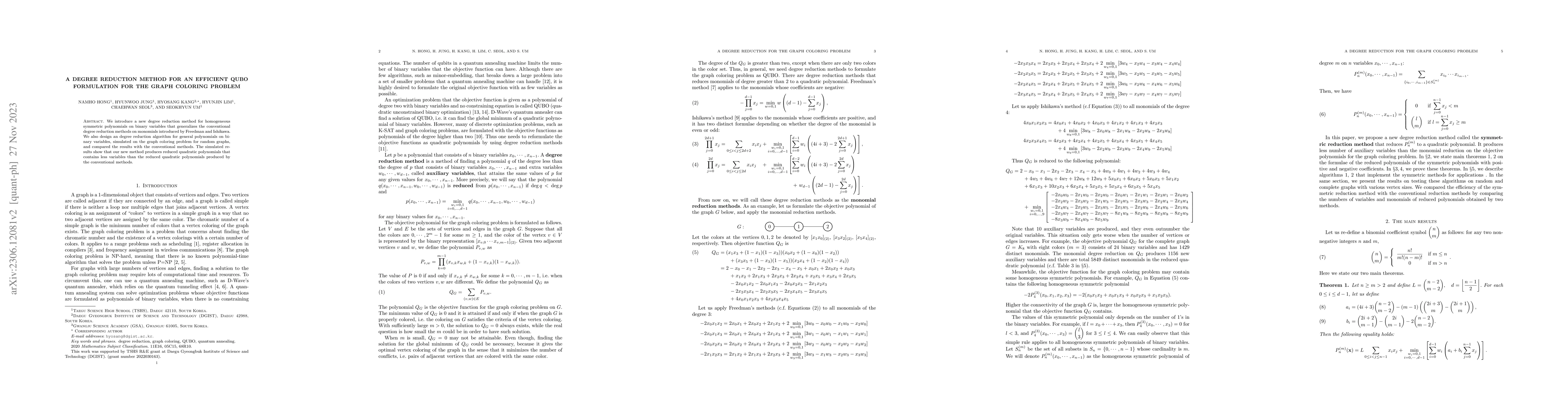 Thumbnail for A degree reduction method for an efficient QUBO formulation for the
  graph coloring problem