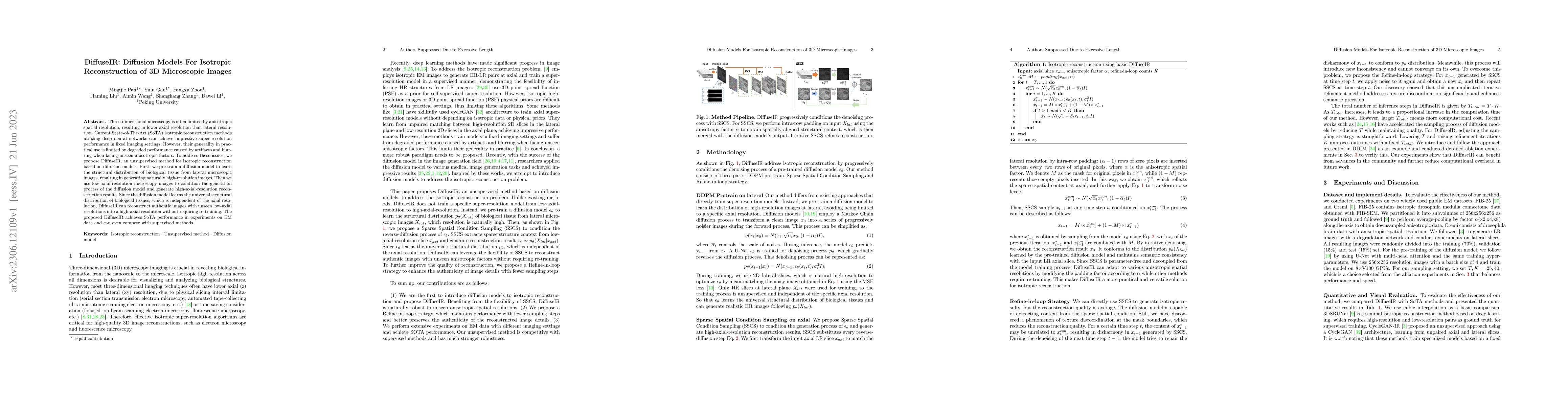 Thumbnail for DiffuseIR:Diffusion Models For Isotropic Reconstruction of 3D
  Microscopic Images