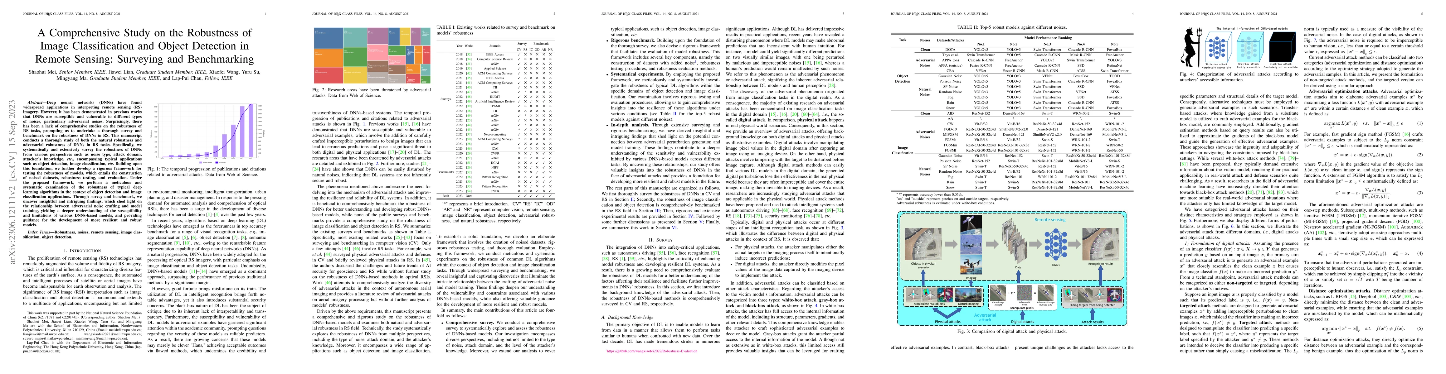 Thumbnail for A Comprehensive Study on the Robustness of Image Classification and
  Object Detection in Remote Sensing: Surveying and Benchmarking
