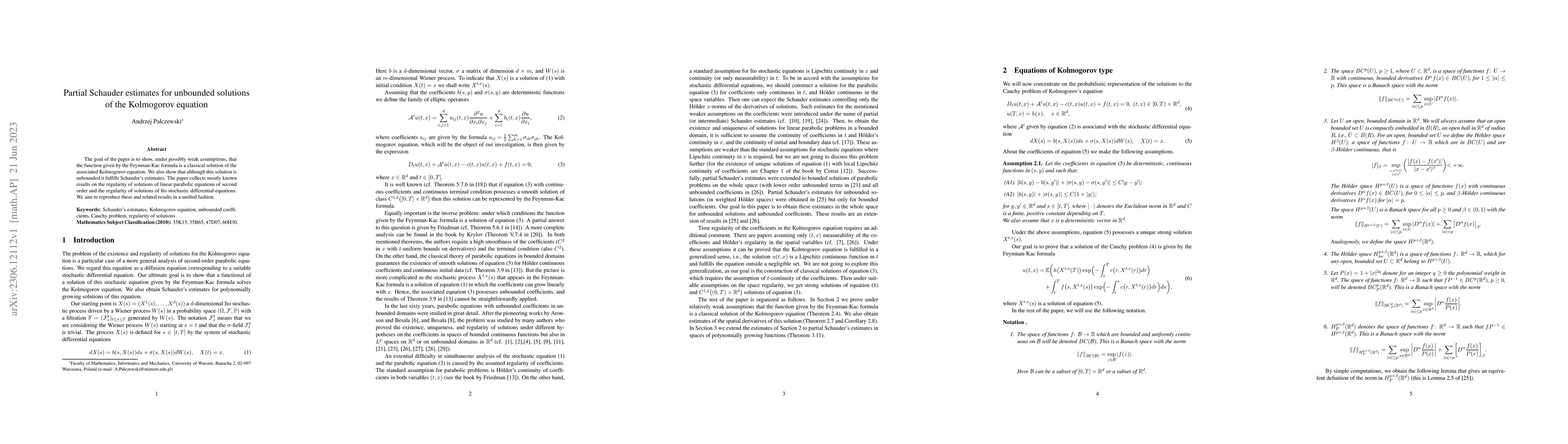 Thumbnail for Partial Schauder estimates for unbounded solutions of the Kolmogorov
  equation
